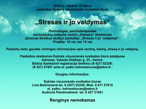 „Stresas ir jo valdymas“